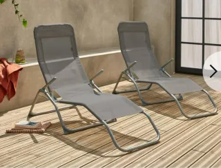 Set di 2 sdraio pieghevoli per esterni