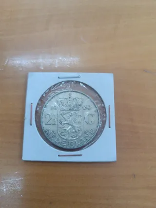 Moneda plata holanda 2,5 gulden 1960