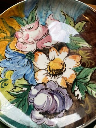 Coppia Piatti Ceramica Albisola Fiori