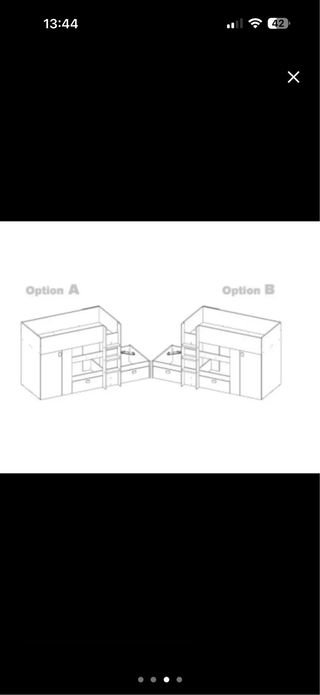 Cama tip tren con somieres y colchones