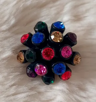 Anillo Barroco Cristales Strass Metal