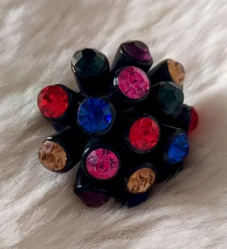 Anillo Barroco Cristales Strass Metal