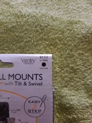 2 Coppie Supporti Parete Casse Neri