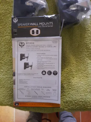 2 Coppie Supporti Parete Casse Neri