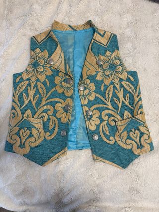 Chaleco Fallero Niño Oro y Turquesa