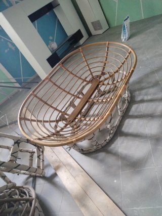 Divano Mamasan 2 posti Rattan Bianco