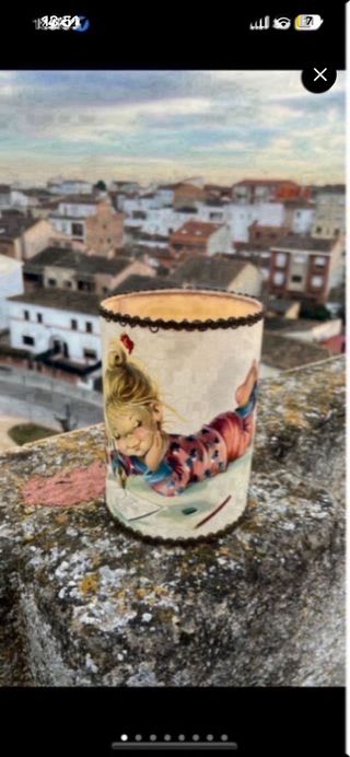 Pantalla Lámpara Antigua Papel