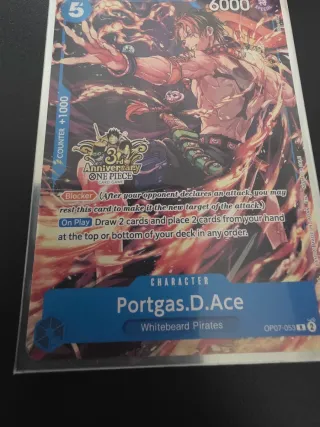 Carta One Piece TCG Ace 3 Aniversario