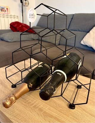 Botellero hexagonal metal negro Maisons du Monde