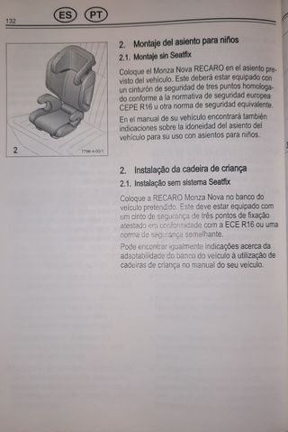 Silla coche Recaro Monza Nova Grupo 2-3