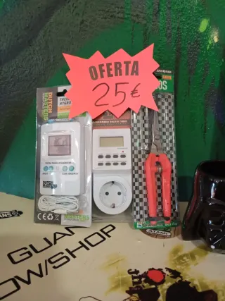 Lote Tijeras,higrómetro y temporizador