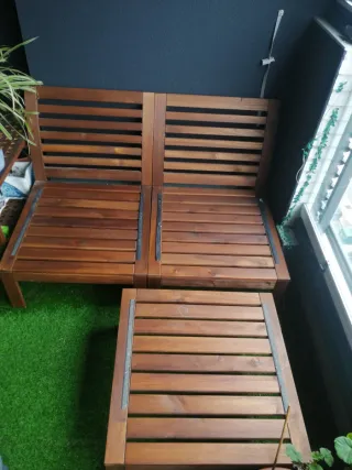Conjunto terraza (tres asientos y mesa) Ikea