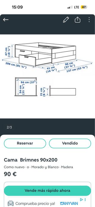 Cama  Brimnes 90x200