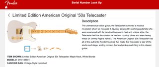 fender telecaster american original ltd edition