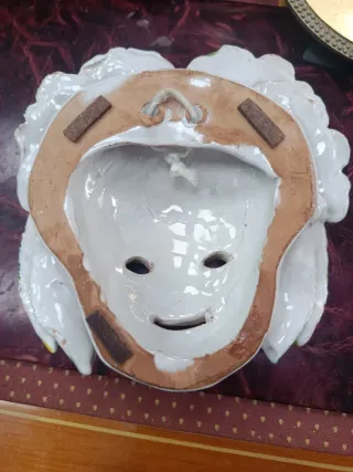 Máscara italiana de barro Dios Baco