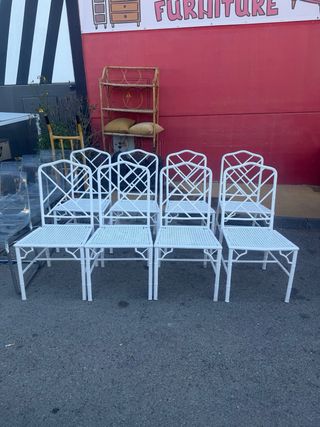 Set di 8 sedie Chippendale in metallo