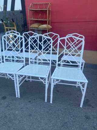 Set di 8 sedie Chippendale in metallo