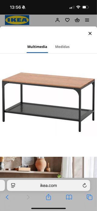 Sofá chéster y mesa centro estilo industrial