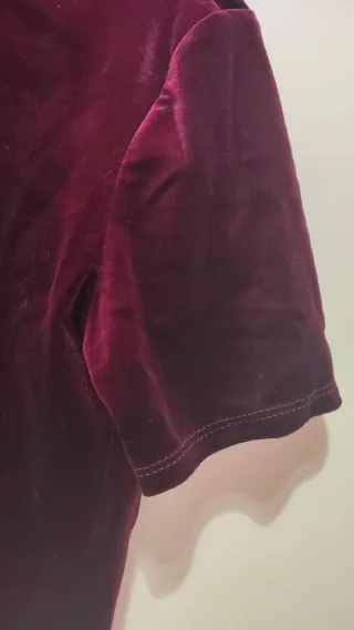 Maglietta corta collo alto velluto