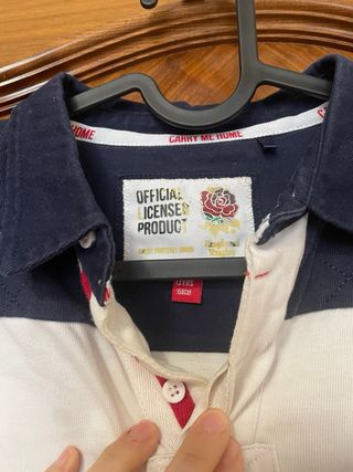 Polo England Rugby blanco | Talla 13 años