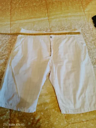 Bermuda uomo in cotone  tg 54 bianco a righe