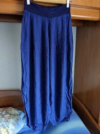 Pantalones anchos Natura talla S/M Azul, negro y v