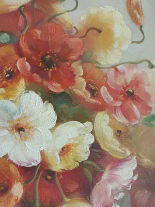 Dipinto a olio fiori à baso