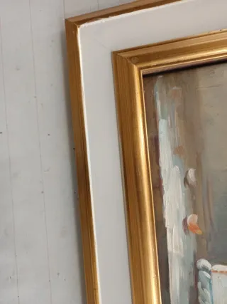 Dipinto a olio fiori à baso