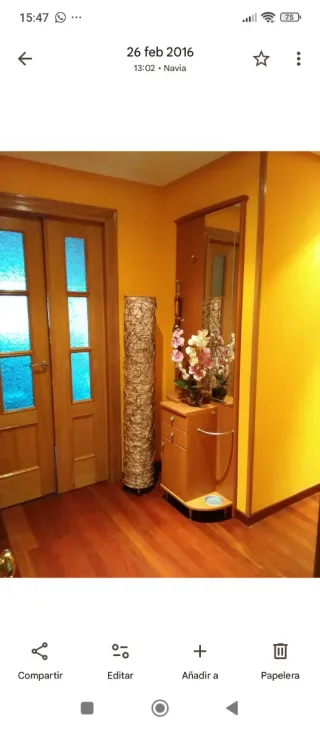 Mueble recibidor entrada madera con paragüero