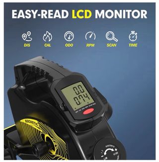 Bicicleta Estática Portátil Negra y Amarilla