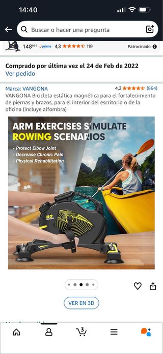 Bicicleta Estática Portátil Negra y Amarilla