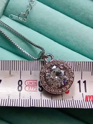 Cadena cuadrada con colgante solitario XXL