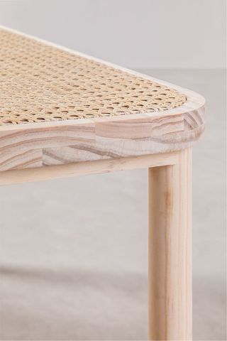 Banco Ratán y Madera 90cm