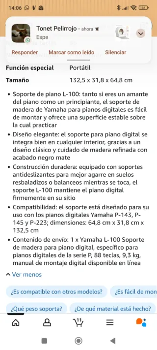 Soporte Piano Digital Yamaha L-100