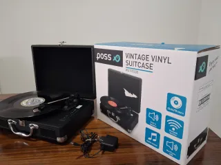 Tocadiscos giradisco portátil maleta Poss