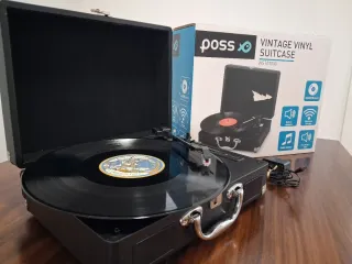 Tocadiscos giradisco portátil maleta Poss