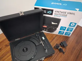 Tocadiscos giradisco portátil maleta Poss