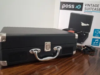 Tocadiscos giradisco portátil maleta Poss