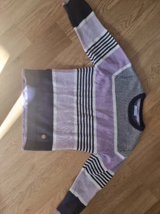 Jersey Mayoral niño rayas lila y gris