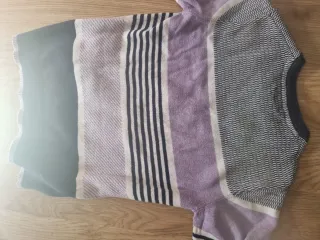 Jersey Mayoral niño rayas lila y gris