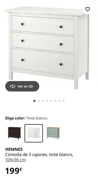 Ikea cómoda HEMMES (3 cajones)