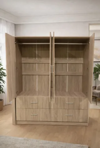 Armario 4 puertas con espejo.