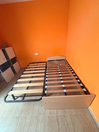 Cama individual con doble somier plegable