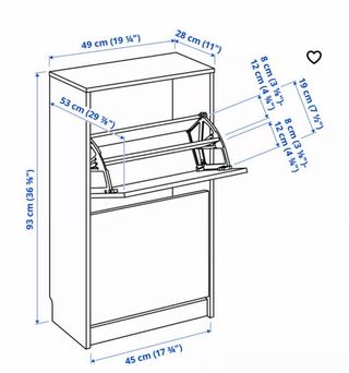 2 uds. Zapatero blanco de 2 estantes