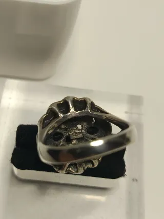 Anillo plata de ley marquesitas y zafiros
