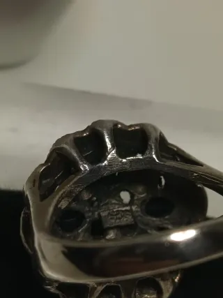 Anillo plata de ley marquesitas y zafiros