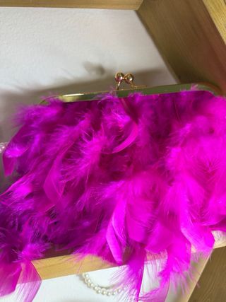 Borsa Piuma con 2 tracolle removibili con perle