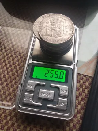 Lote 10 monedas 5 pesetas plata