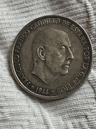 Moneda 100 pesetas Plata Francisco Franco 1966.