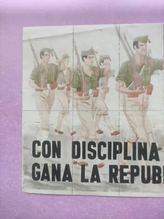 Lámina militar Con disciplina gana la República